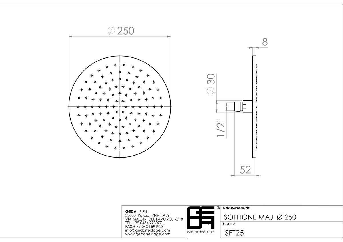 Geda SFT25 - scheda tecnica