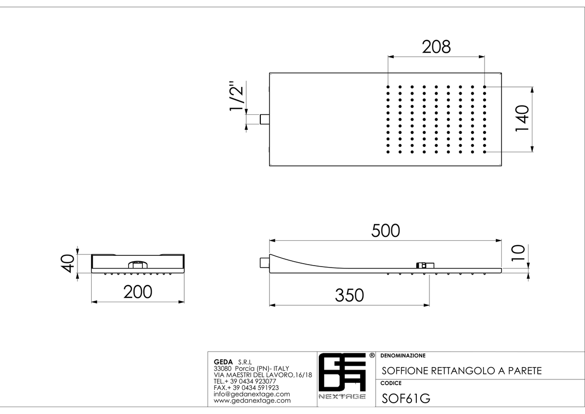 Geda SOF61G - scheda tecnica