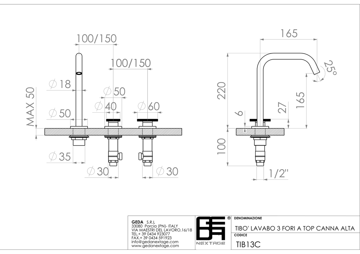 Geda TIB13C - scheda tecnica