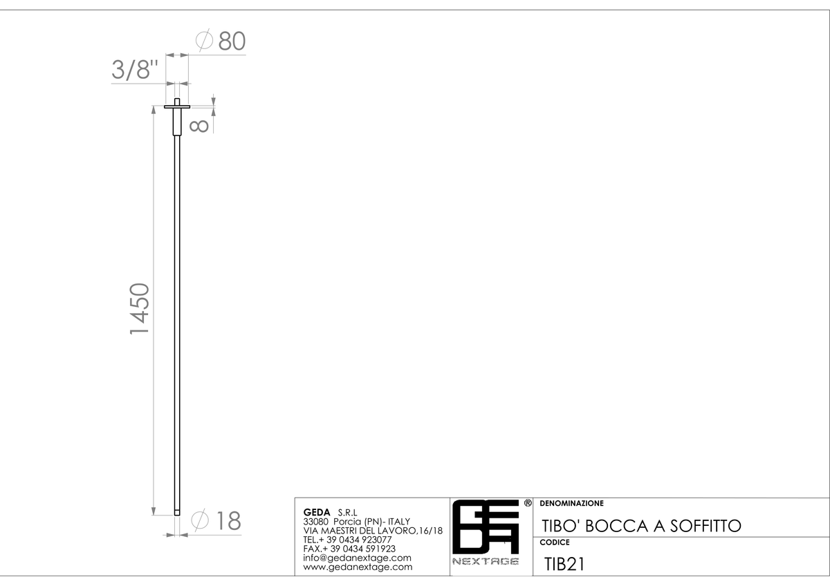 Geda TIB21 - scheda tecnica