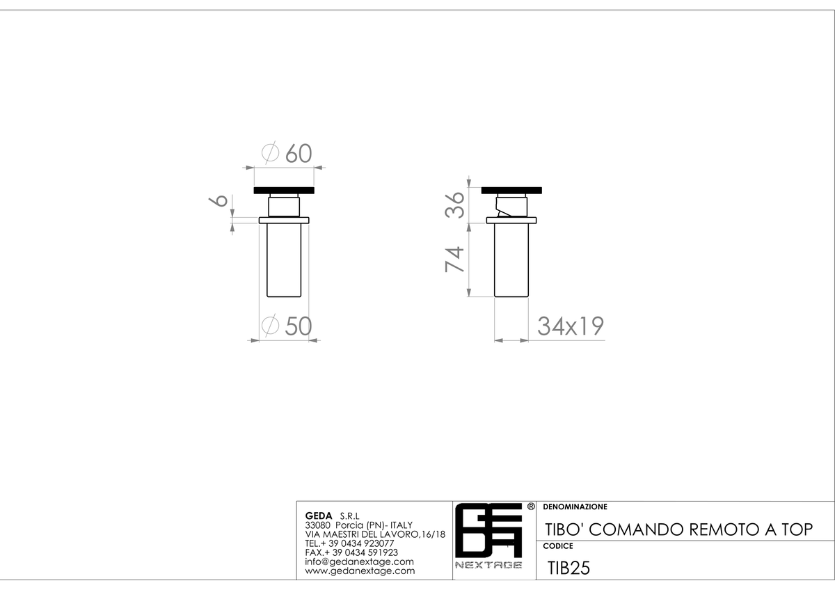Geda TIB25 - scheda tecnica