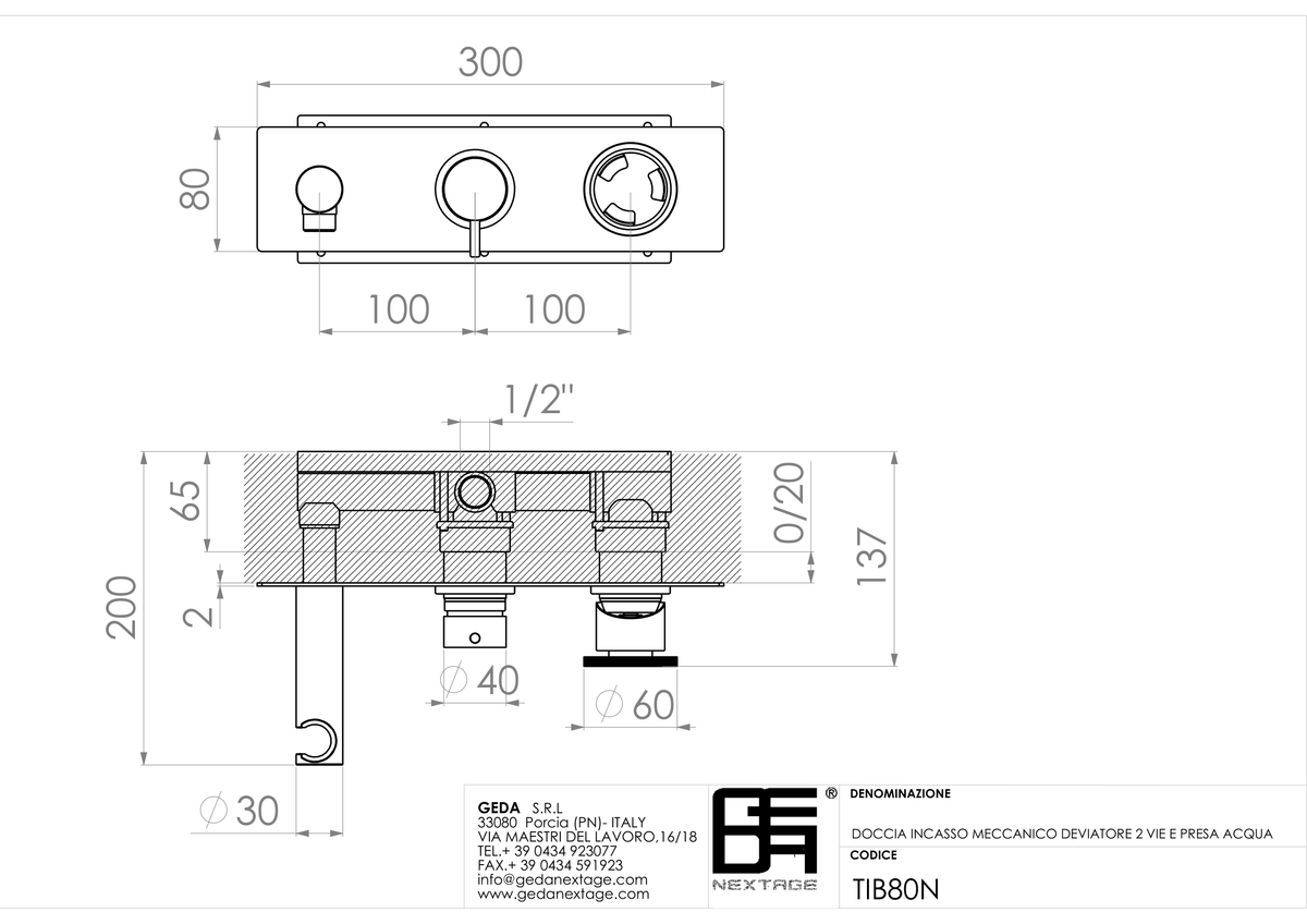 Geda TIB80N - scheda tecnica