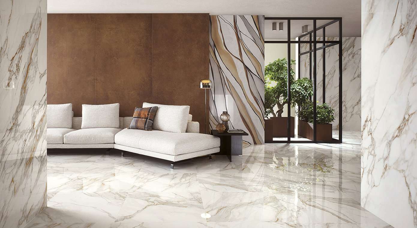 Calacatta Oro Brillante (lucido) 50x120 - Roma Gold - Pasta Bianca di Fap Ceramiche - Prezzo solo €72.90! Compra ora su CEGO CERAMICHE