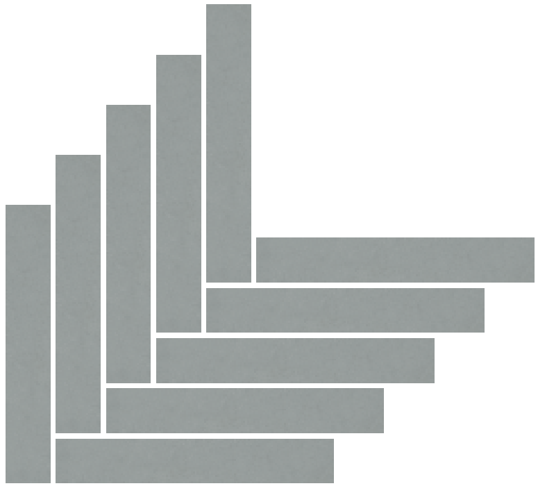 Fioranese The_Color Oblong Chevron Grey-Blue 34,8x42,2 Lucidato