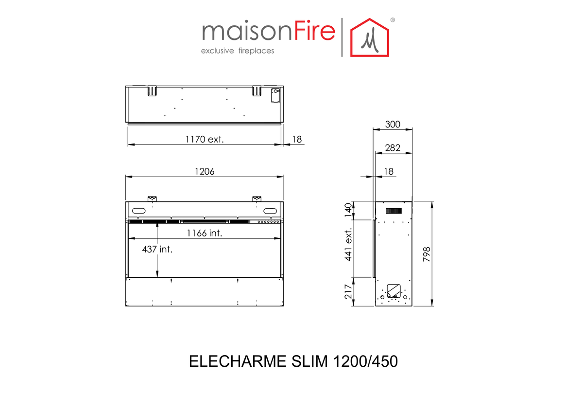 Elecharme Slim 1200/450 maisonFire - Scheda tecnica ufficiale maisonFire