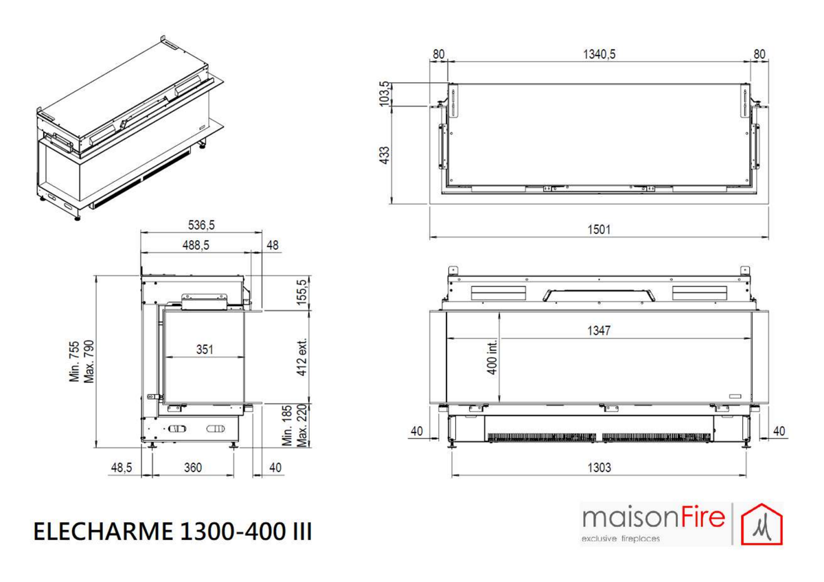 Elecharme Linear Trifacciale 1300 maisonFire - Scheda tecnica ufficiale maisonFire