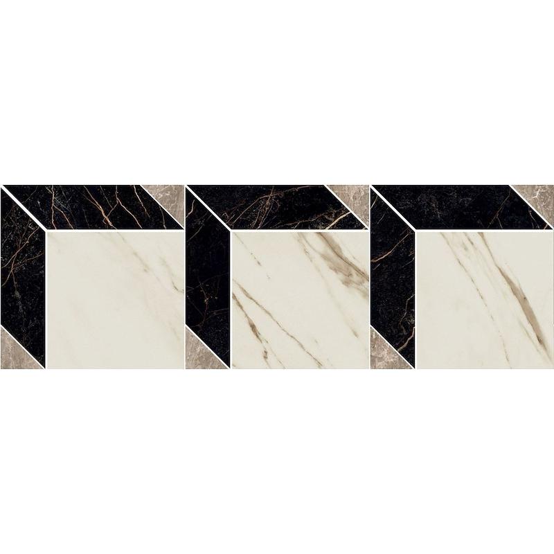 Versace Marble Mosaico Cube Nero/Bianco/Grigio 19,5X58,5 Lux