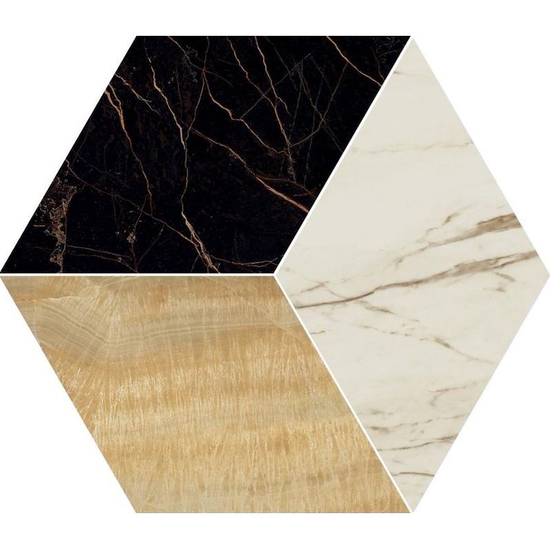 Versace Marble Mosaico T3 Nero/Oro/Bianco 39x45 Lux