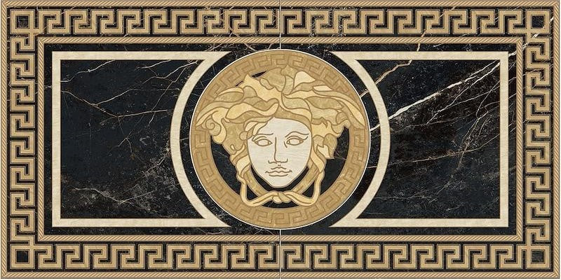 Versace Marble Rosone Nero Saint Laurent 58,5x117,2 Lux