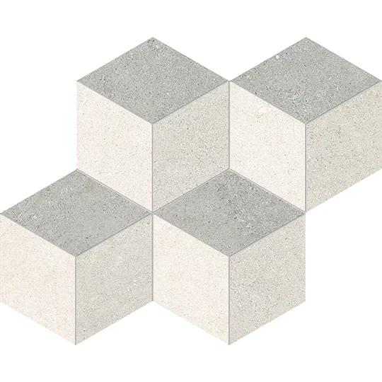 Keope Grace Silver Mosaico Rombi 35,2x30 Spazzolato R10