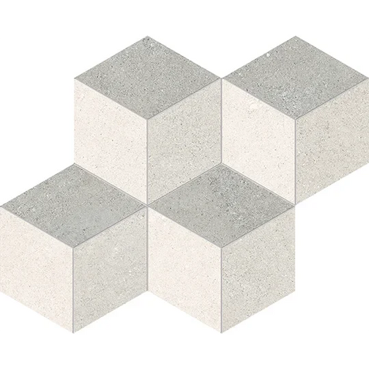 Keope Grace Silver Mosaico Rombi 35,2x30 Spazzolato R10