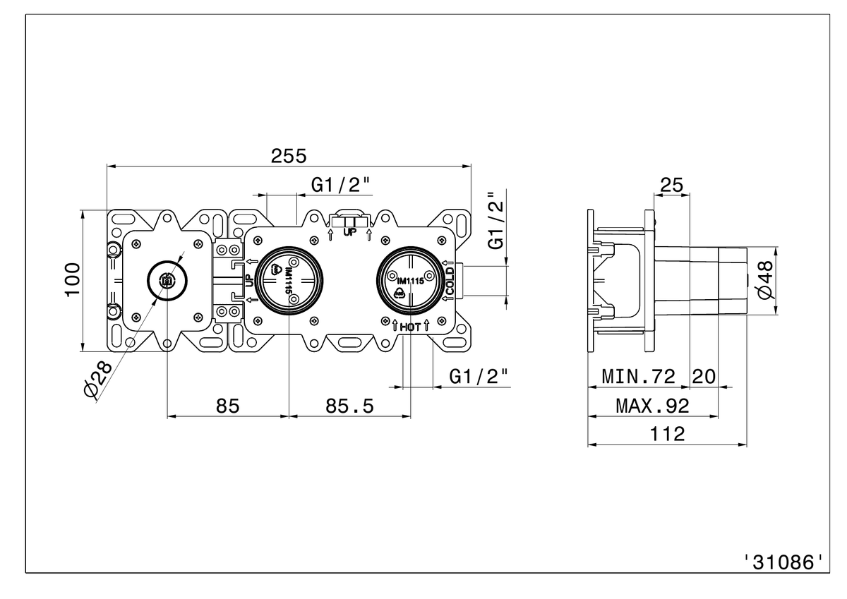 Newform 31086 - disegno tecnico