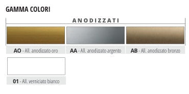 Proedge Alluminio anodizzato argento con adesivo - gamma colori
