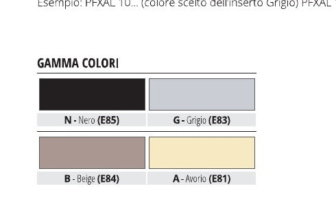 Proflex AL Alluminio naturale con inserto Avorio E81 - gamma colori