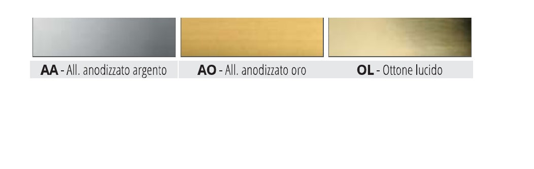 Prolevall 4413 - finiture AA argento, AO oro e OL ottone lucido