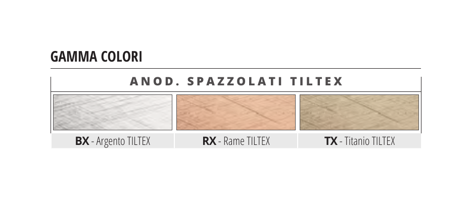 Projolly Square Alluminio anodizzato spazzolato Argento TILTEX - gamma colori