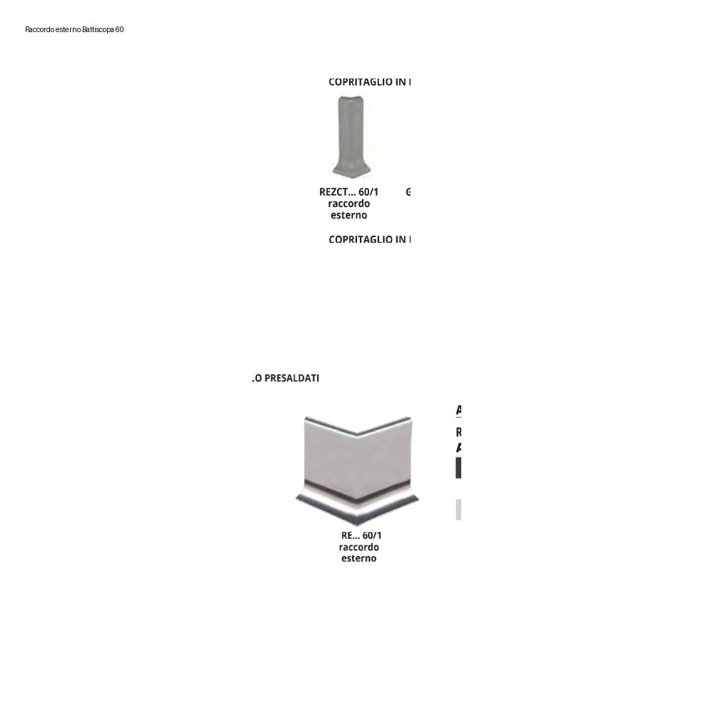Raccordo esterno Battiscopa 60 Progress Profiles