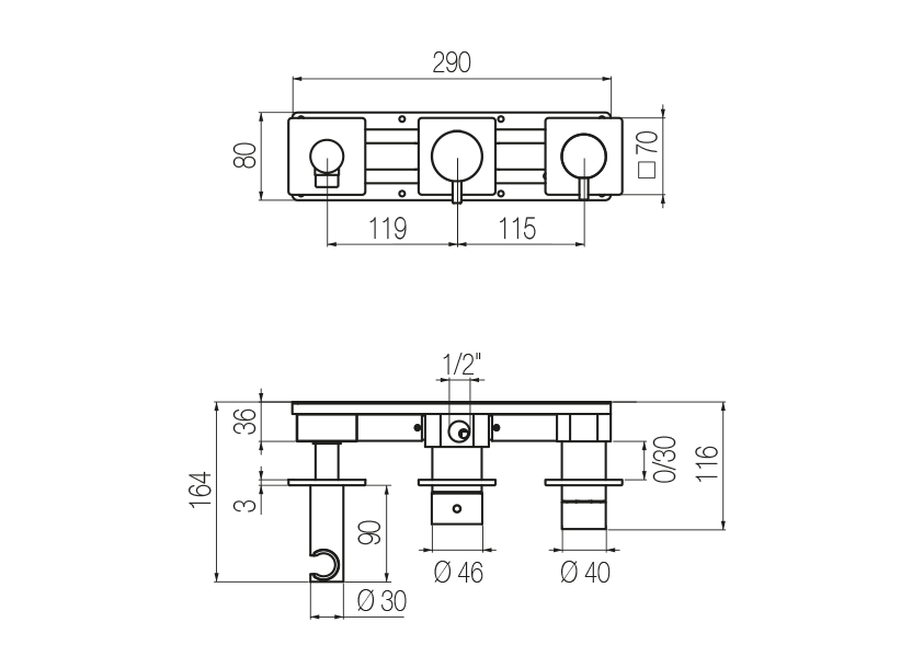 Radomonte ANW86 - disegno tecnico