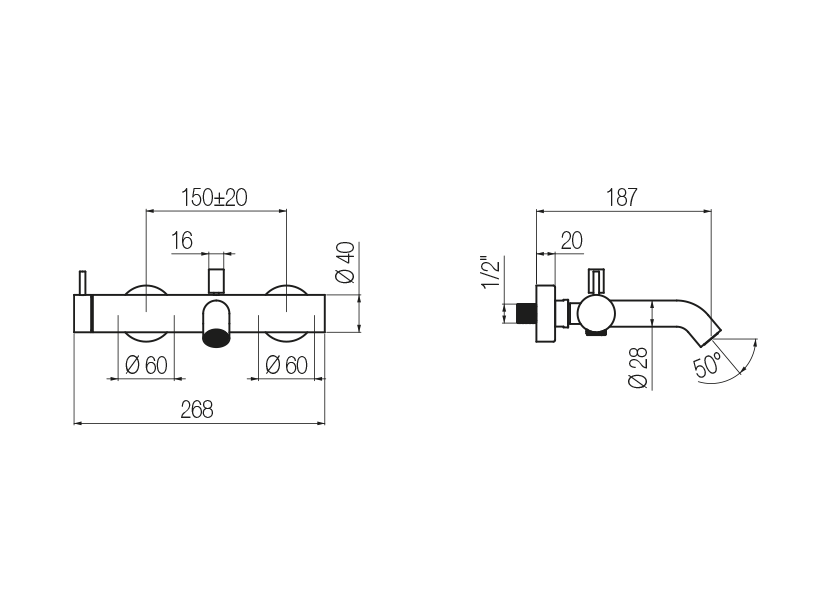Radomonte DEX48 - disegno tecnico