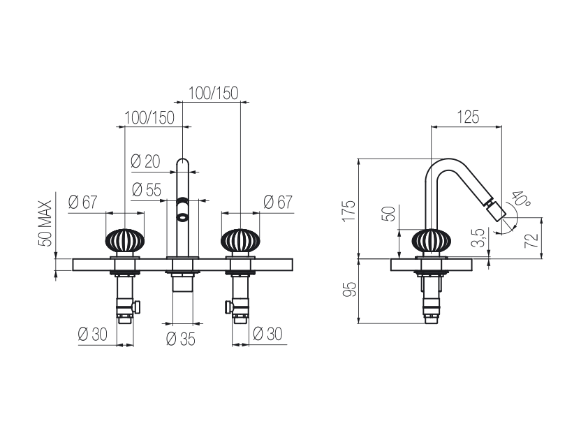 Radomonte DOR25 - disegno tecnico