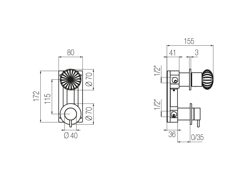 Radomonte DRW5 - disegno tecnico