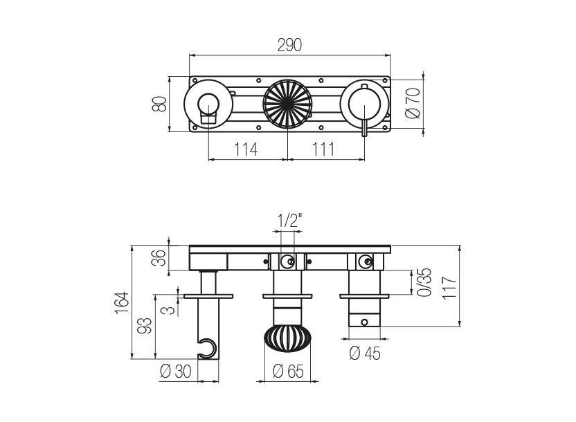 Radomonte DRW81 - disegno tecnico