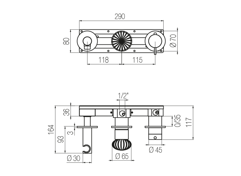Radomonte DRW87 - disegno tecnico