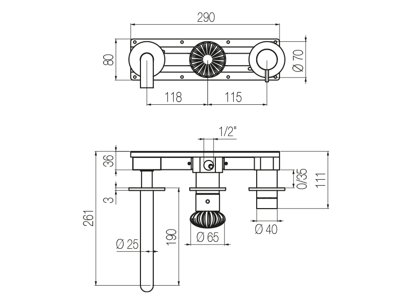 Radomonte DRW88 - disegno tecnico