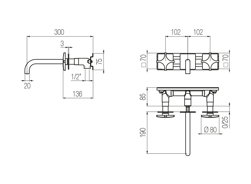 Radomonte DXW28 - disegno tecnico