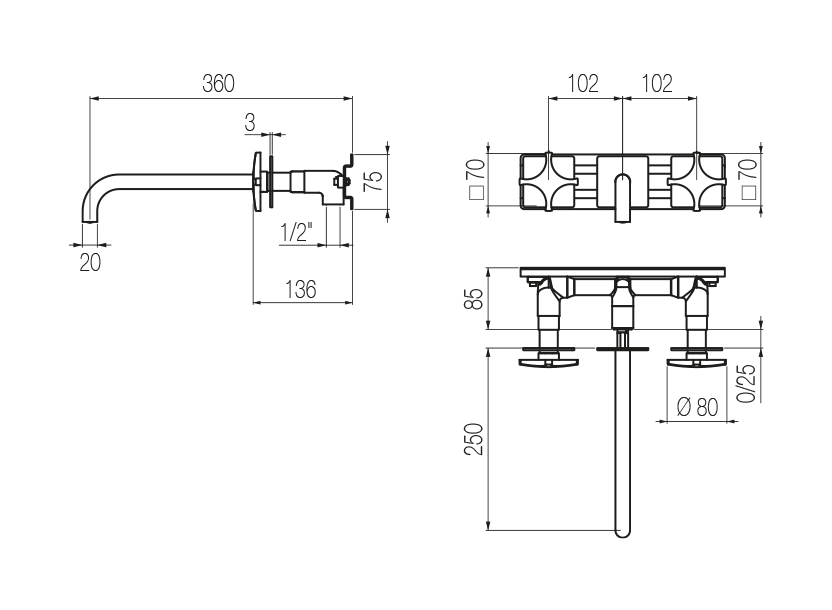 Radomonte DXW29 - disegno tecnico