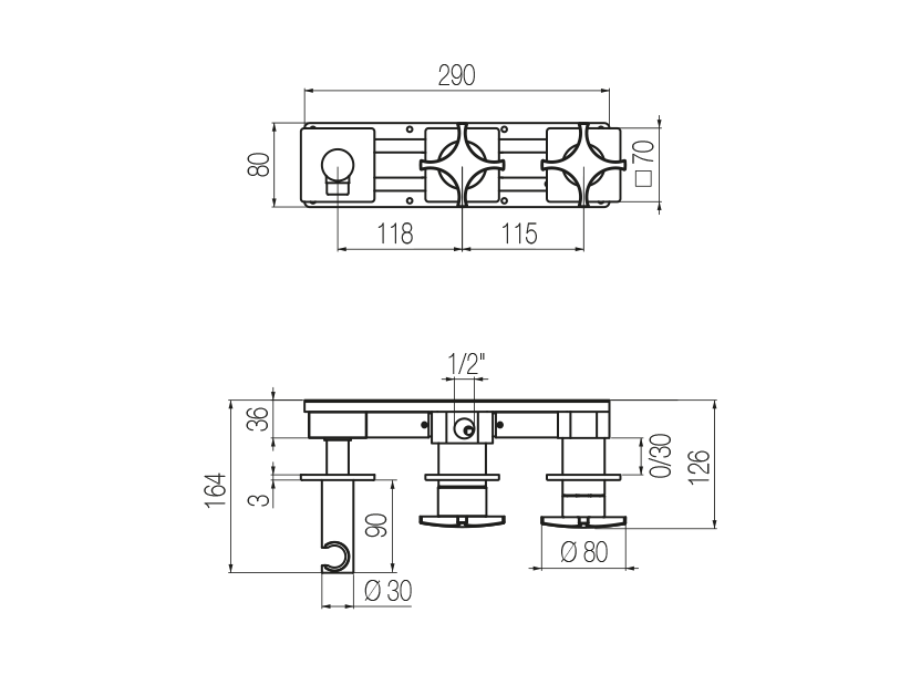 Radomonte DXW86 - disegno tecnico