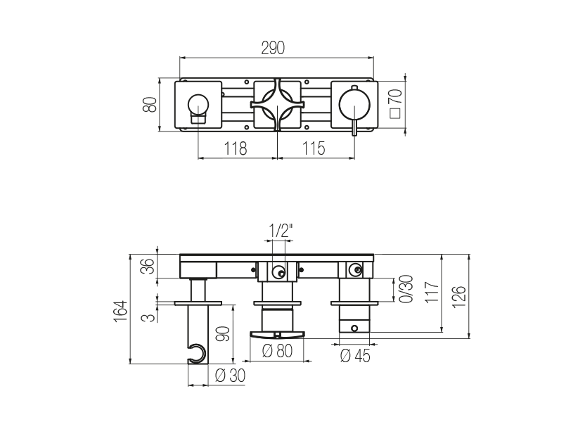 Radomonte DXW87 - disegno tecnico
