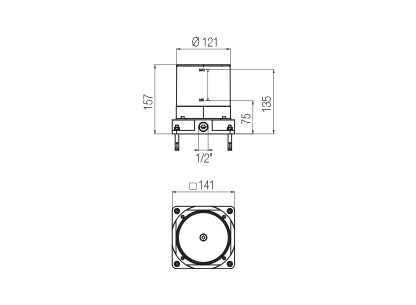 Radomonte INV47 - disegno tecnico