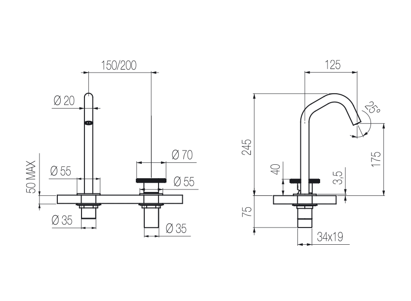 Radomonte KAN33 - disegno tecnico