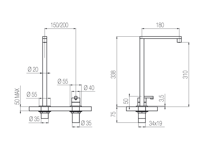 Radomonte KIR33 - disegno tecnico