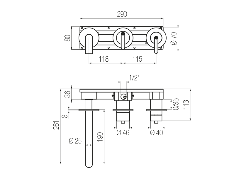 Radomonte KRN88 - disegno tecnico