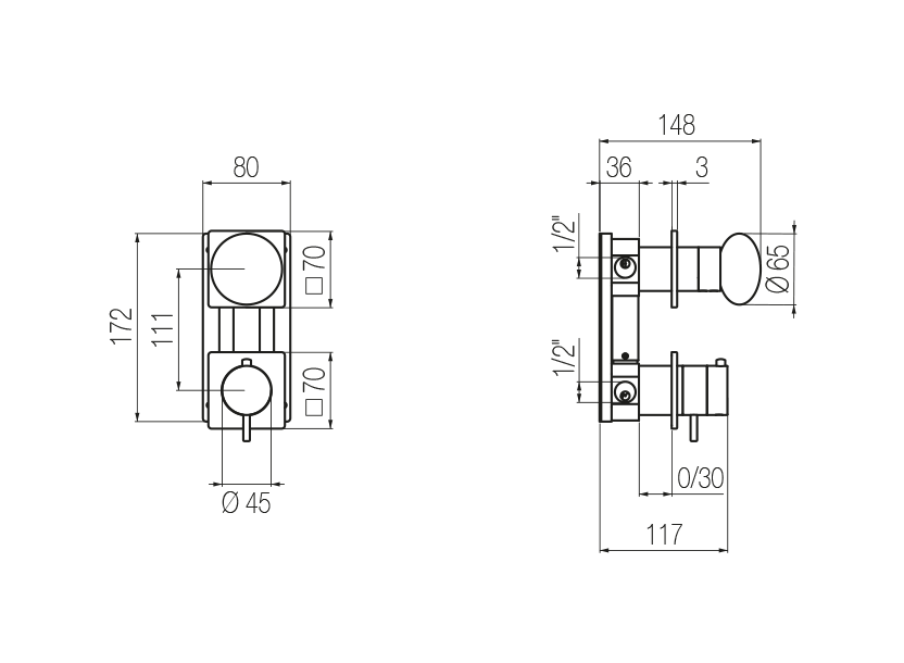 Radomonte MIW54 - disegno tecnico