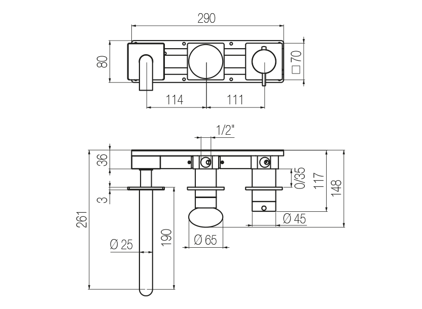 Radomonte MIW84 - disegno tecnico
