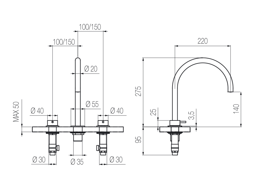 Radomonte TKN25 - disegno tecnico