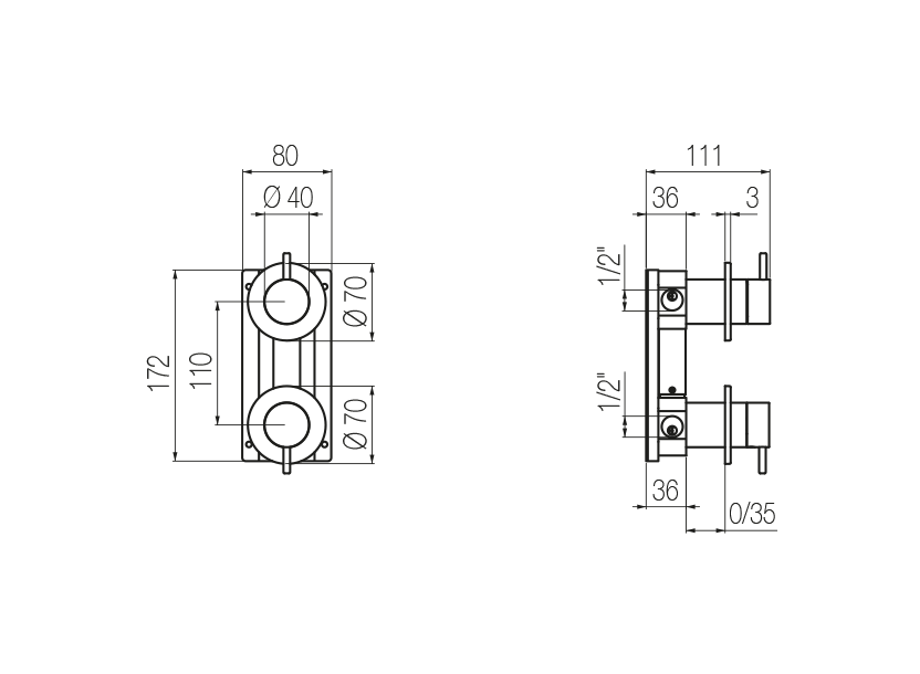 Radomonte TON9 - disegno tecnico
