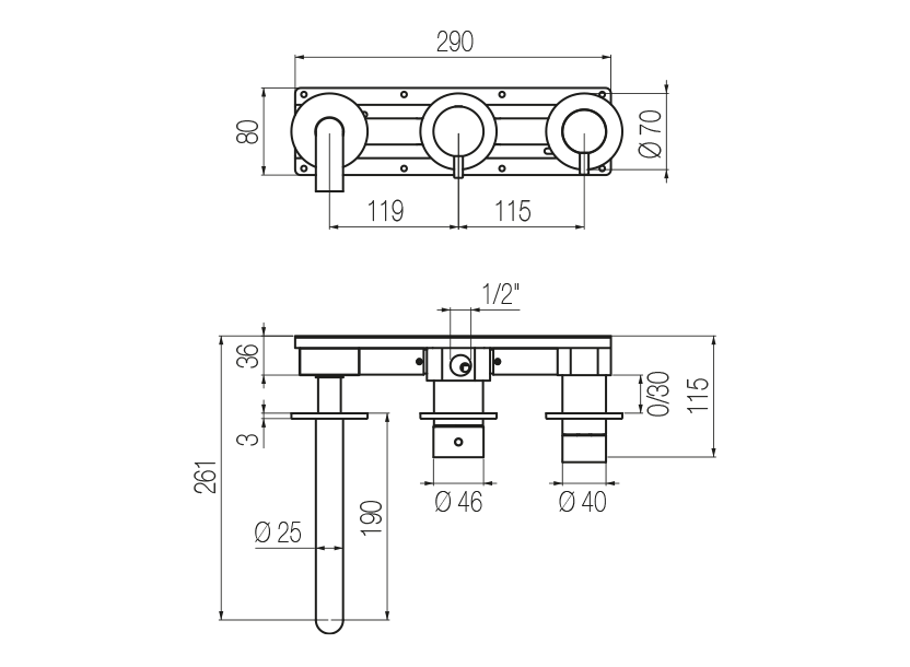 Radomonte TQW88 - disegno tecnico