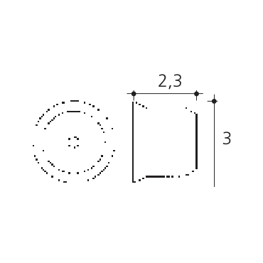 Tl Bath ricambio attacco ottone 2 pezzi d.30 cromo 0203/R-C - disegno tecnico originale del catalogo Tl Bath