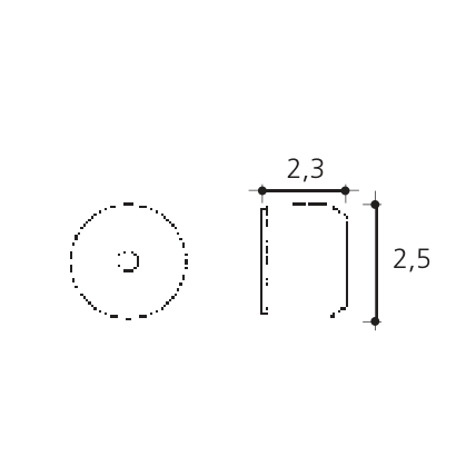 Tl Bath ricambio componente ottone d.25x23 cromo 0207/R-C - disegno tecnico originale del catalogo Tl Bath