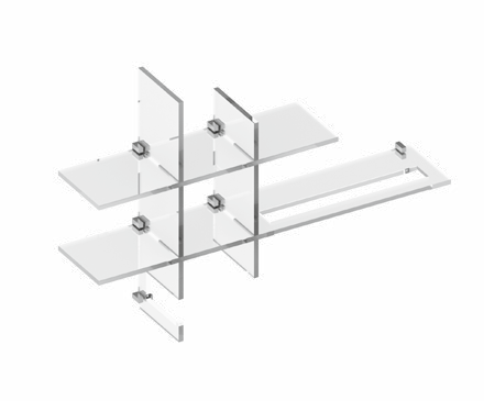 Tl Bath Co+nesso composizione accessori in plexiglass cromo CN207