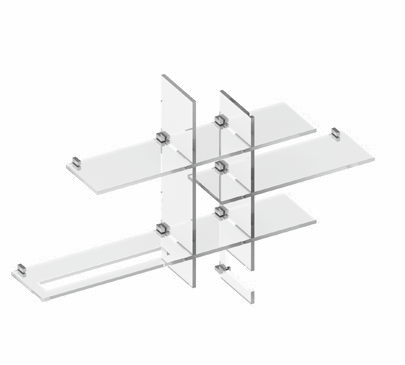 Tl Bath Co+nesso composizione accessori in plexiglass cromo CN208