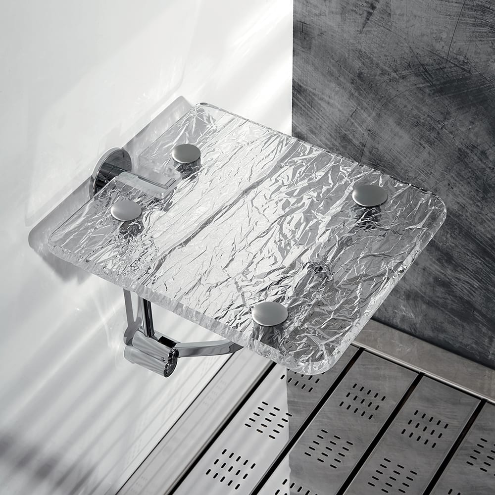 Tl Bath For Box sgabello pieghevole plexiglass ghiacciato, portata max 130 kg K131