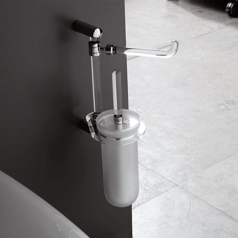 Tl Bath Gardenia portascopino a parete con portarotolo 2526