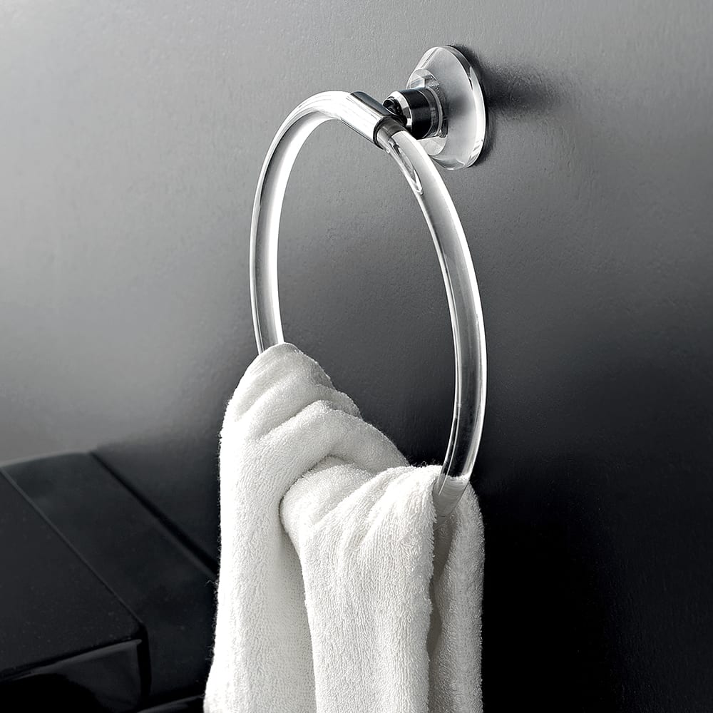Tl Bath Luce portasalviette anello plexiglass e cromo L117