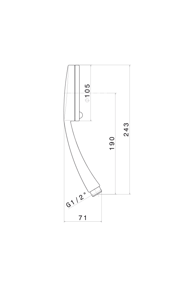 Disegno tecnico Vema V08184 - Doccetta Wellness Brass