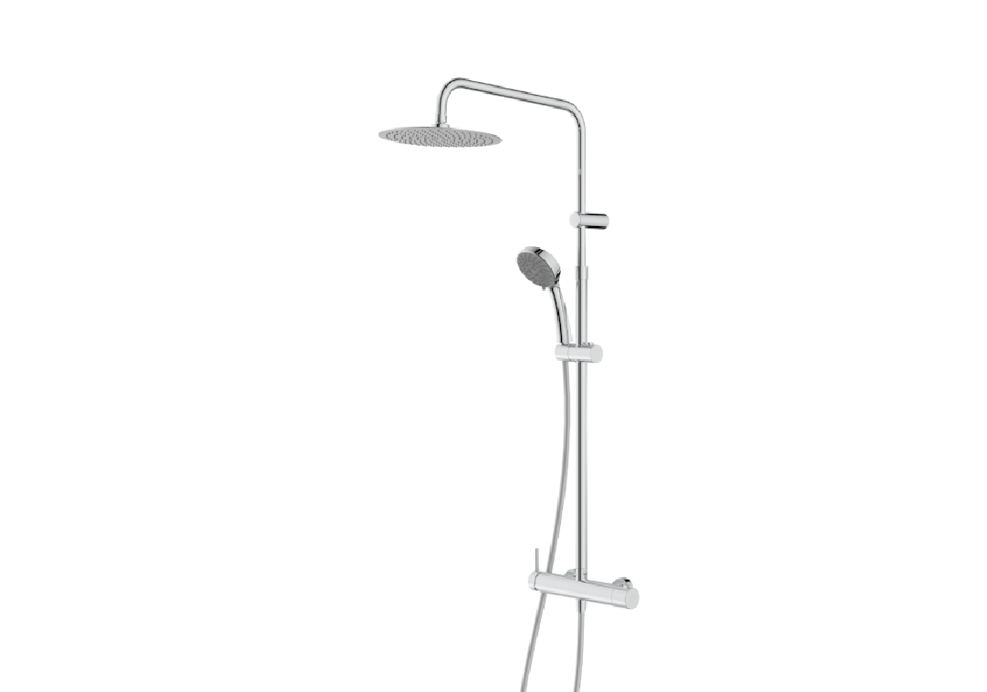 Vema Colonna doccia Wellness Brass a parete tondo - codice V08236